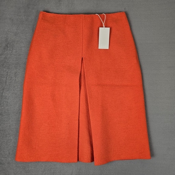 COS Dresses & Skirts - COS Skirt Womens US 8 Mandarin Orange A-Line 1-Pleat 100% Wool‎ Felt Soft NWT